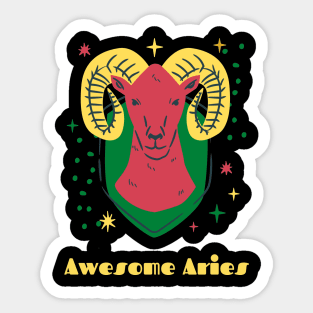 Awesome Aries - Astrology Art Sticker